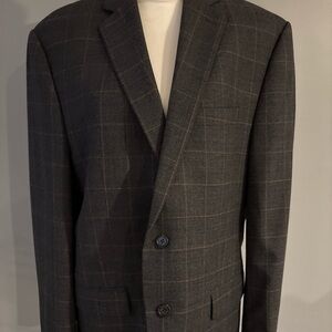 Ralph Lauren Men's 100% Wool Suit Blazer Sport Coat in Gray/Black Size 44R